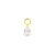 Nickel-Free Stainless Steel Click Ring Charm - Zirconia Droplet Gold
