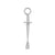 Nikkelvrij Stalen Click Ring Bedel - Zirkonia Dagger - Zilver