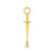 Nickel-Free Stainless Steel Click Ring Charm - Zirconia Dagger - Gold