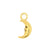 Nickel-Free Stainless Steel Click Ring Charm - Moon - Gold
