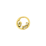 Nickel-Free Stainless Steel Click Ring Charm - Leafy Vine - Gold