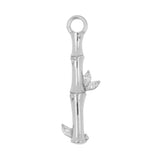 Nickel-Free Stainless Steel Click Ring Charm - Zirconia Bamboo - Silver