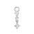 Nikkelvrij Stalen Click Ring Bedel - Zirkonia Dangle - Zilver