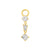 Nickel-Free Stainless Steel Click Ring Charm - Zirconia Dangle - Gold