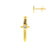 Surgical Steel Ear Studs - Zirconia Dagger Gold