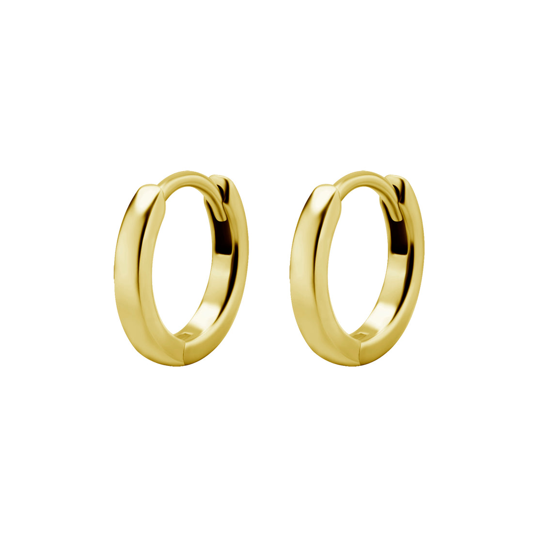 Surgical Steel Click Hoop Earrings - Gold