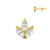 Surgical Steel Marquise Zirconia Cluster Ear Studs Gold