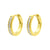 Surgical Steel Click Hoop Earrings - Zirconia Square - Gold