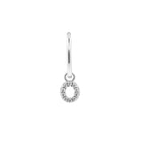 925 Silver Alphabet Letter Earring - O Silver
