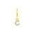 925 Zilver Alfabet Letter Oorbel - C Goud