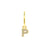 925 Zilver Alfabet Letter Oorbel - P Goud