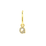 925 Silver Alphabet Letter Earring - Q Gold