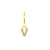 925 Zilver Alfabet Letter Oorbel - V Goud