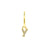 925 Silver Alphabet Letter Earring - Y Gold
