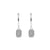 925 Silver Ear Hoops - Zirkonia Square Silver