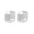 925 Silver Ear Hoops - Cube - Silver