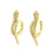 925 Silver Ear Hoops - Zirconia Snake - Gold