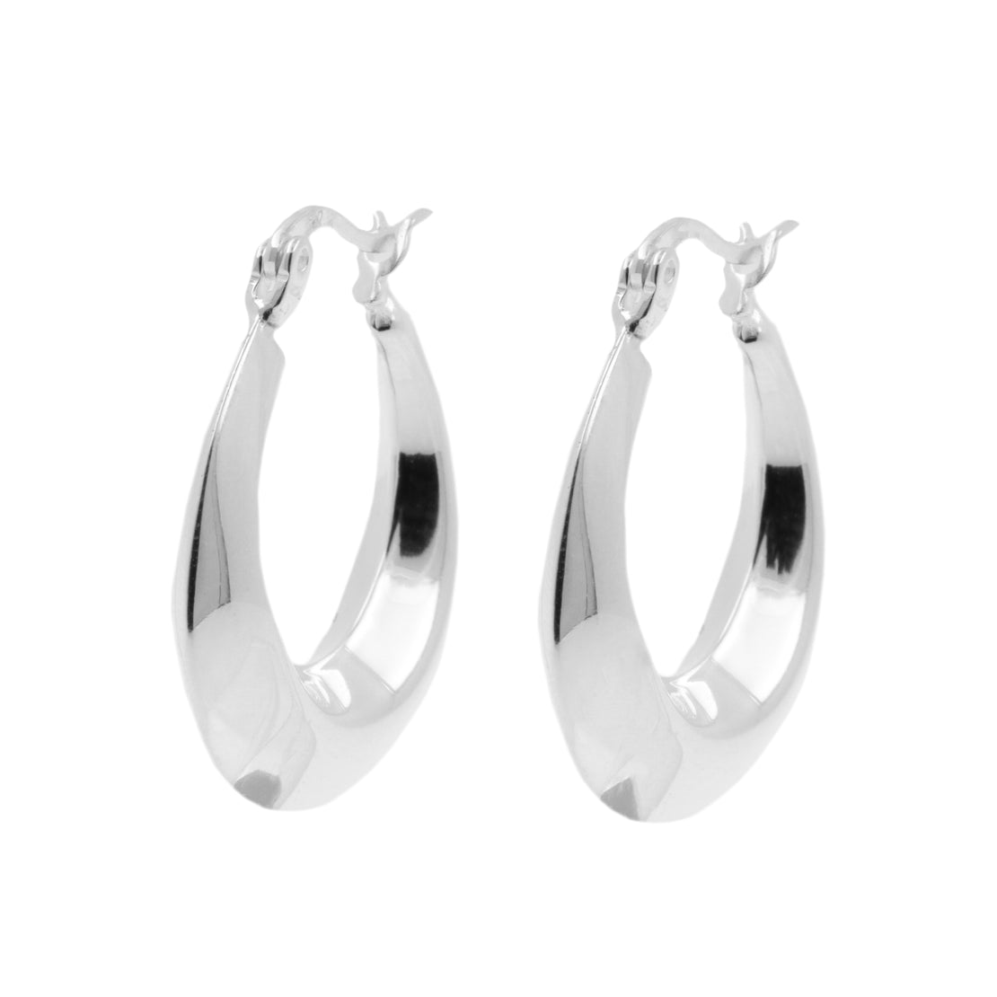 925 Silver Ear Hoops - Bangle - Silver