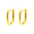 925 Silver Ear Hoops - Rectangle - Gold