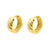 925 Silver Ear Hoops - Stripes - Gold