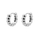 925 Silber Creolen - Bubbles - Silber