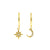 925 Zilver Oorringen - Sun And Moon Goud
