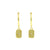 925 Zilver Oorringen - Zirkonia Square Goud