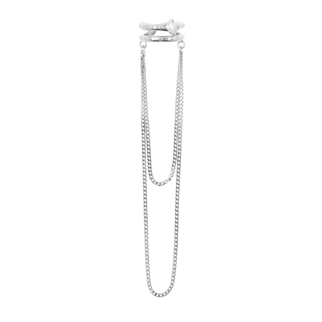 925 Zilver Oor Cuff - Loop And Chain Zilver