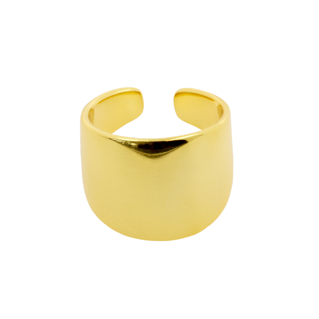 925 Silver Ear Cuff - Wide Bangle Gold