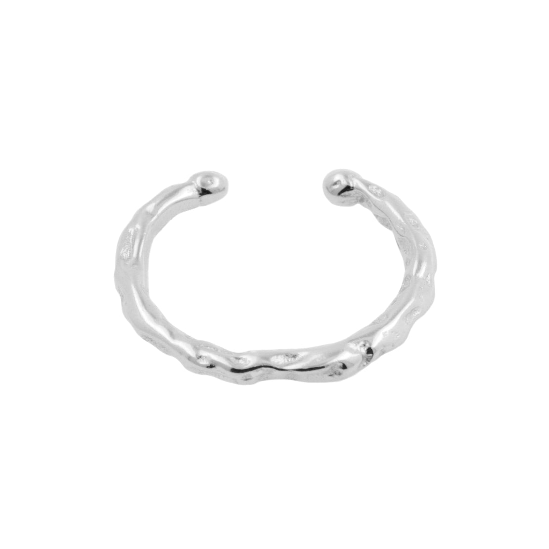 925 Silver Ear Cuff - Grunge Ring - Silver