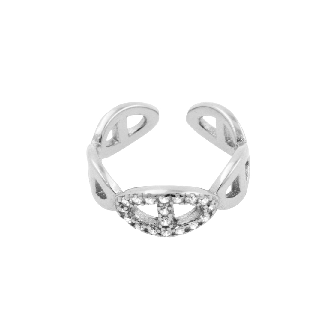 925 Silver Ear Cuff - Zirconia Chain - Silver