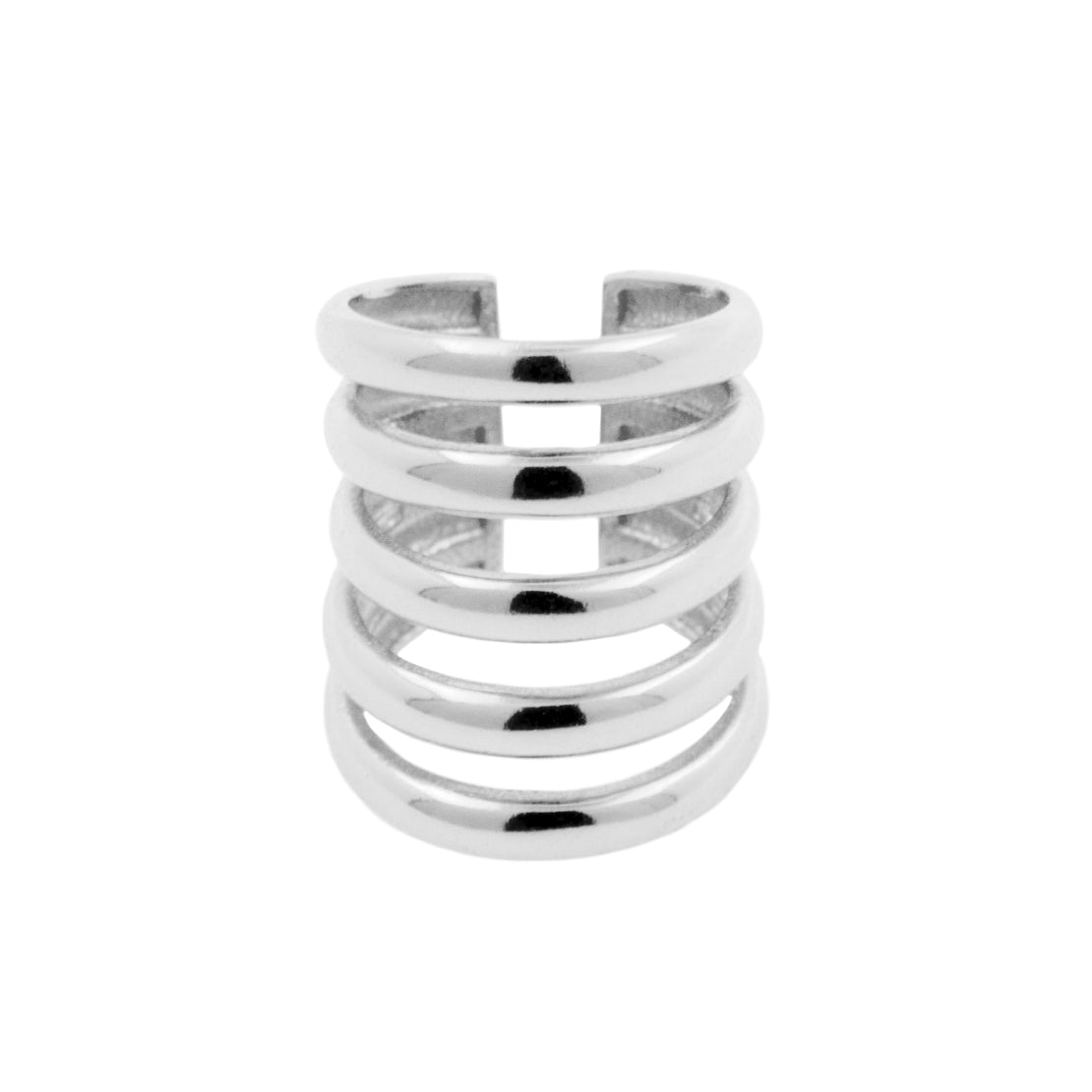 925 Silver Ear Cuff - Ring Stack - Silver