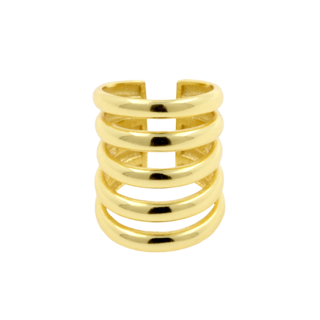 925 Silver Ear Cuff - Ring Stack - Gold