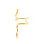 925 Silver Ear Cuff Snake - Left Gold