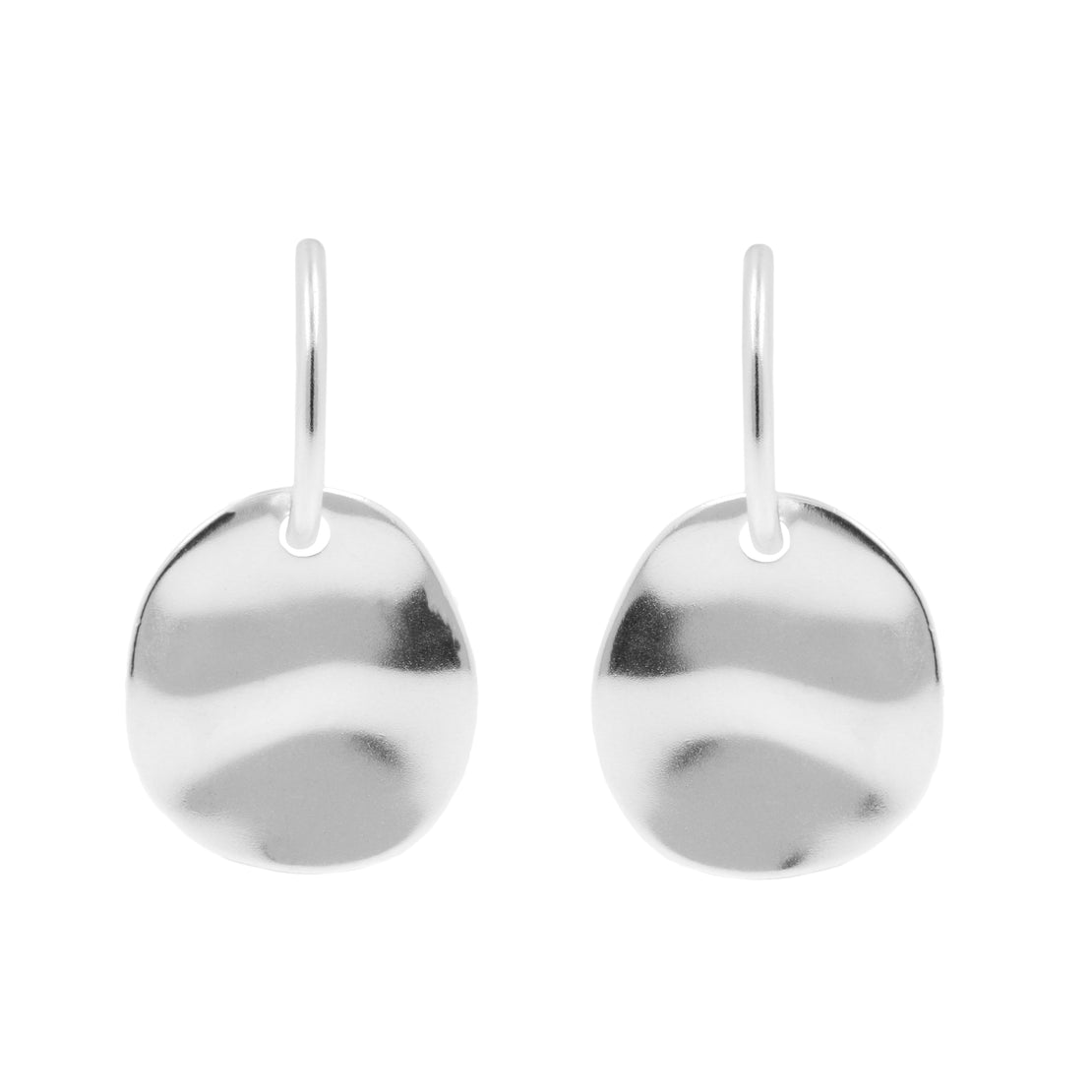 925 Silver Earstud Hangers - Crescent Disc Silver