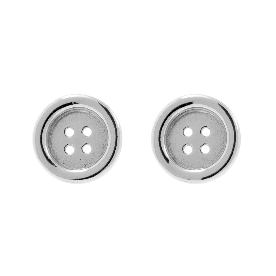 925 Silver Earstuds - Button Silver