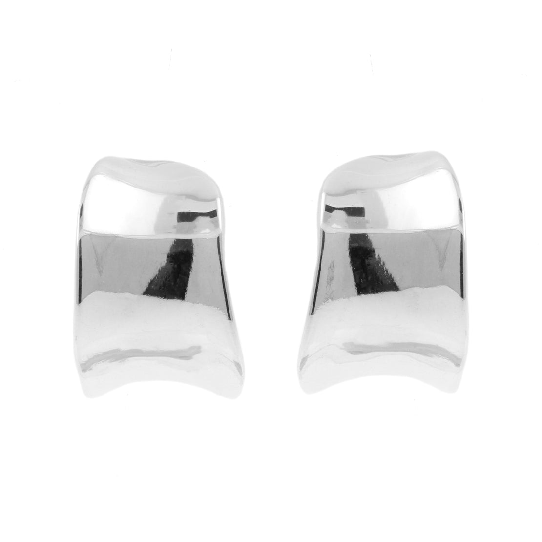 925 Silver Earrings - Bangle Organic - Silver