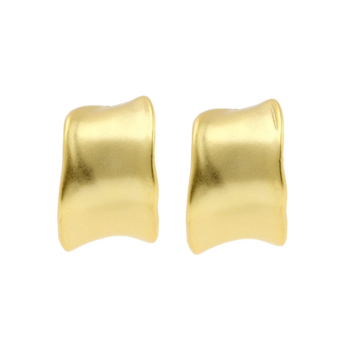 925 Silver Ear Studs - Bangle Matte Organic - Gold