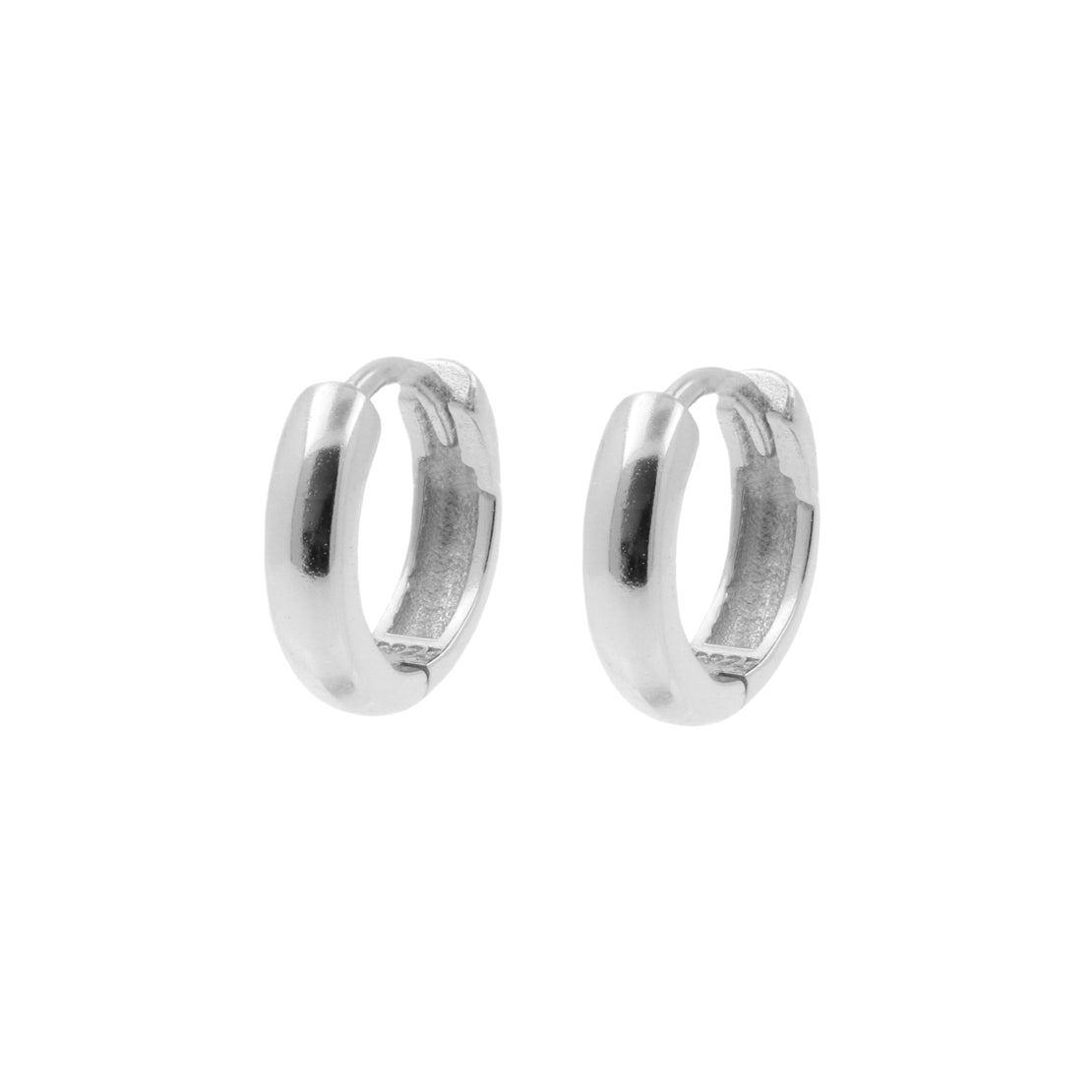 925 Silver Ear Hoops - Round - Silver
