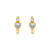 925 Silver 925 Silver Ear Hoops - Zirconia Heart Gold