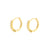 925 Silver 925 Silver Ear Hoops - Round Zirconias Gold