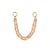 Chirurgisch Stalen Piercing Ketting - Double Rose Goud