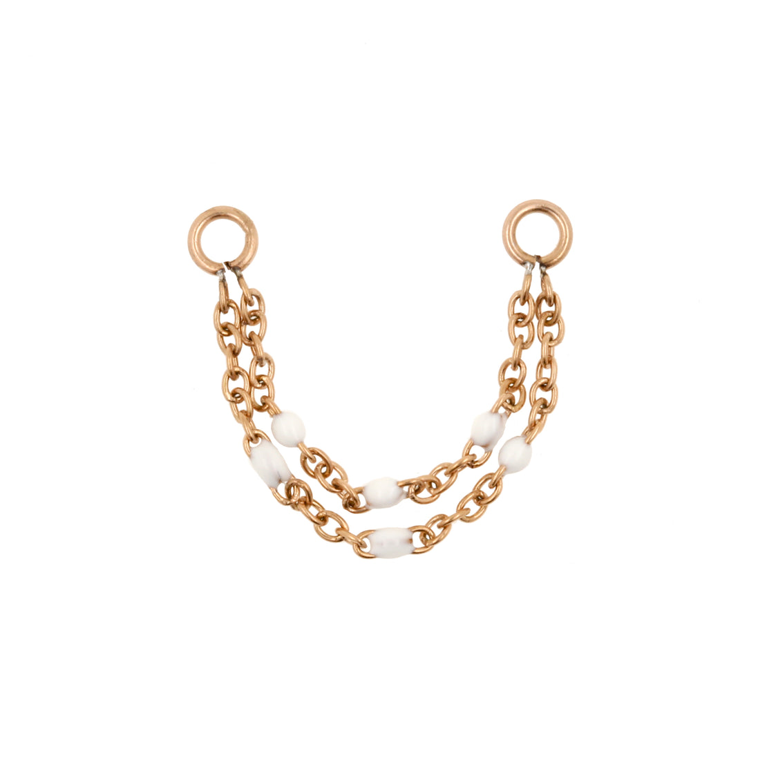 Surgical Steel Piercing Chain - Enamel Double Rose Gold