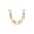 Chirurgisch Stalen Piercing Ketting - Emaille Double Rose Goud