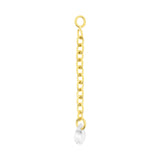 Chirurgisch Staal Click Ring Bedel Ketting Met Zirkonia - Enkel Goud