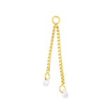 Chirurgischer Stahl Click-Ring Anhängerkette mit Zirkonia - Doppel Gold