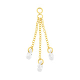 Chirurgischer Stahl Click-Ring Anhänger Kette mit Zirkonia – Dreifach Gold