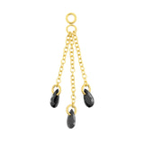 Chirurgischer Stahl Click-Ring Anhänger Kette mit Zirkonia - Dreifach Gold