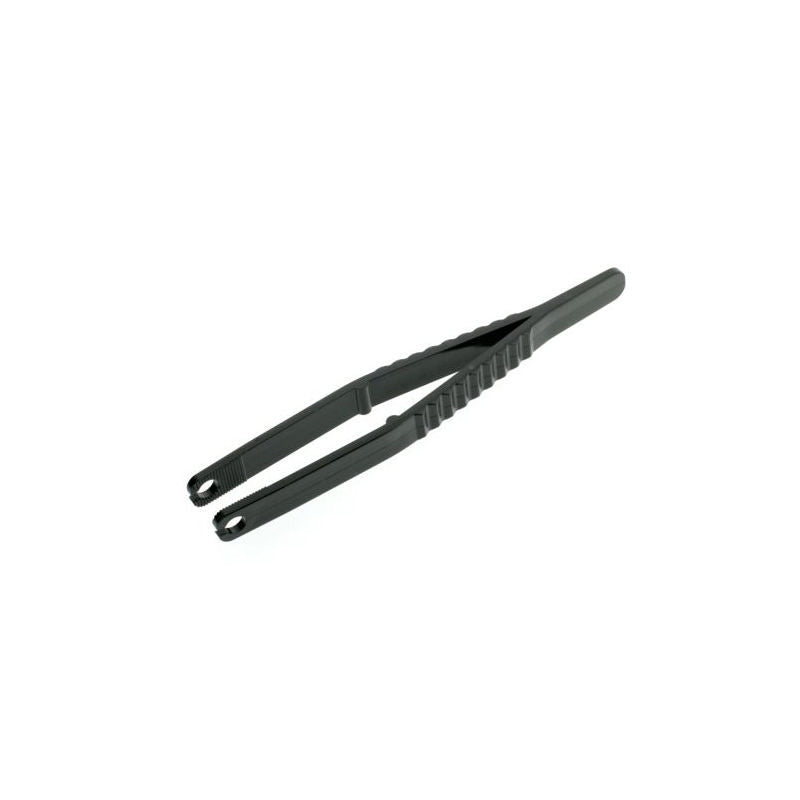 Plastic Sterile Prepacked Piercing Forceps - Round Black