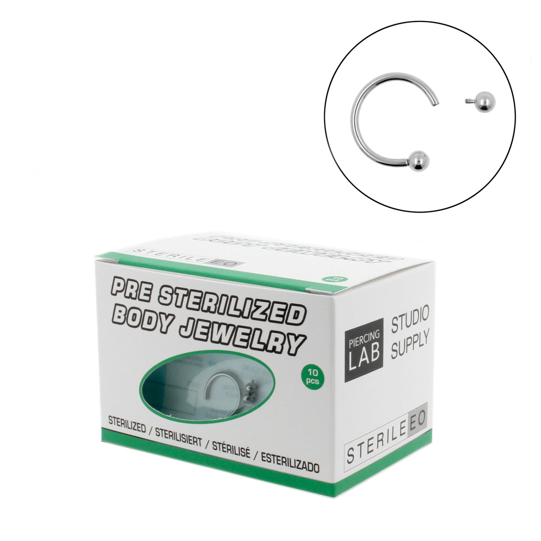 Titanium Circular Barbell - Sterilized (10 pcs) Silver